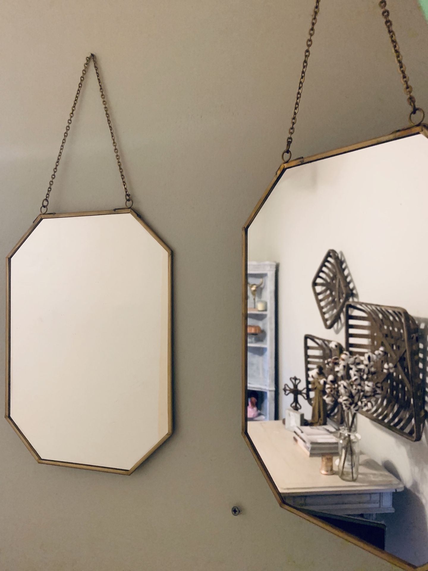 2 Hanging Wall Mirrors