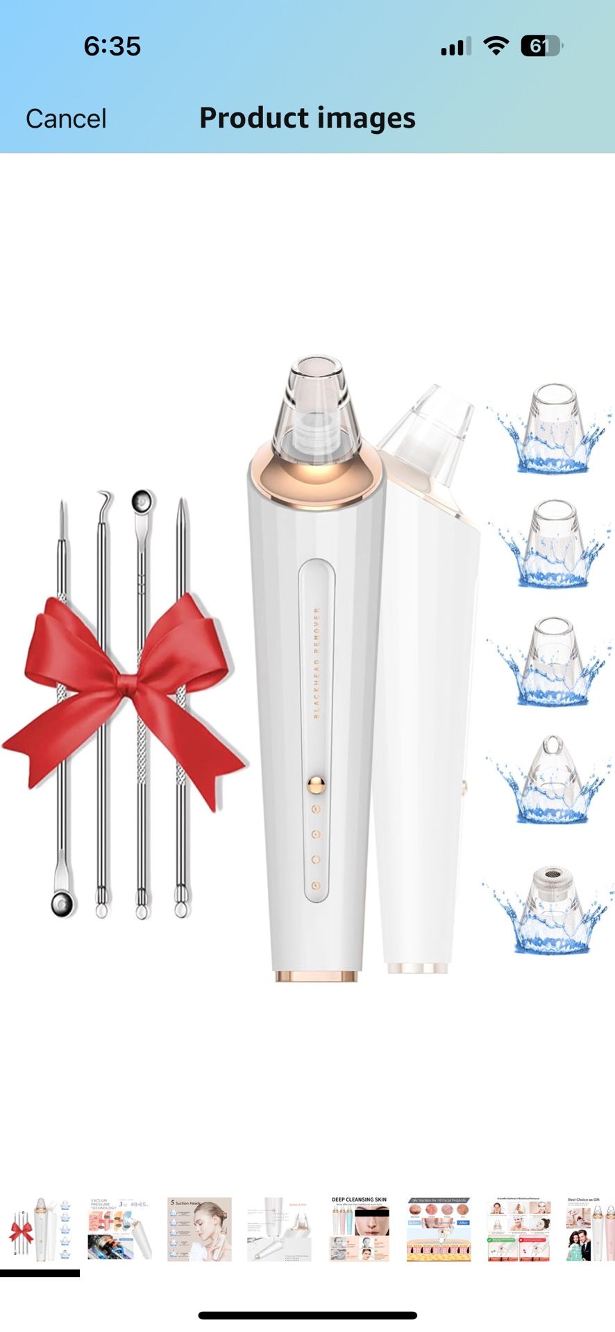 Blackhead Remover Pore Vacuum, Upgraded USB Rechargeable Facial Pore Cleaner Blackhead Removal Kit with 3 Suction Power,5 Probes Black Head Extraction