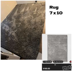 Gray Shag Area Rug 7x10