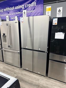 🔥 Samsung - 36 in. Wide Bespoke 29 Cu. Ft. 4-Door Flex French Door Refrigerator with Beverage Center - Stainless Steel🔥