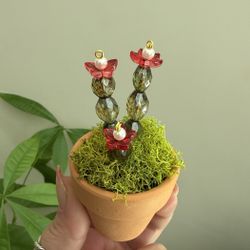 Mini Potted Handmade beaded Plant