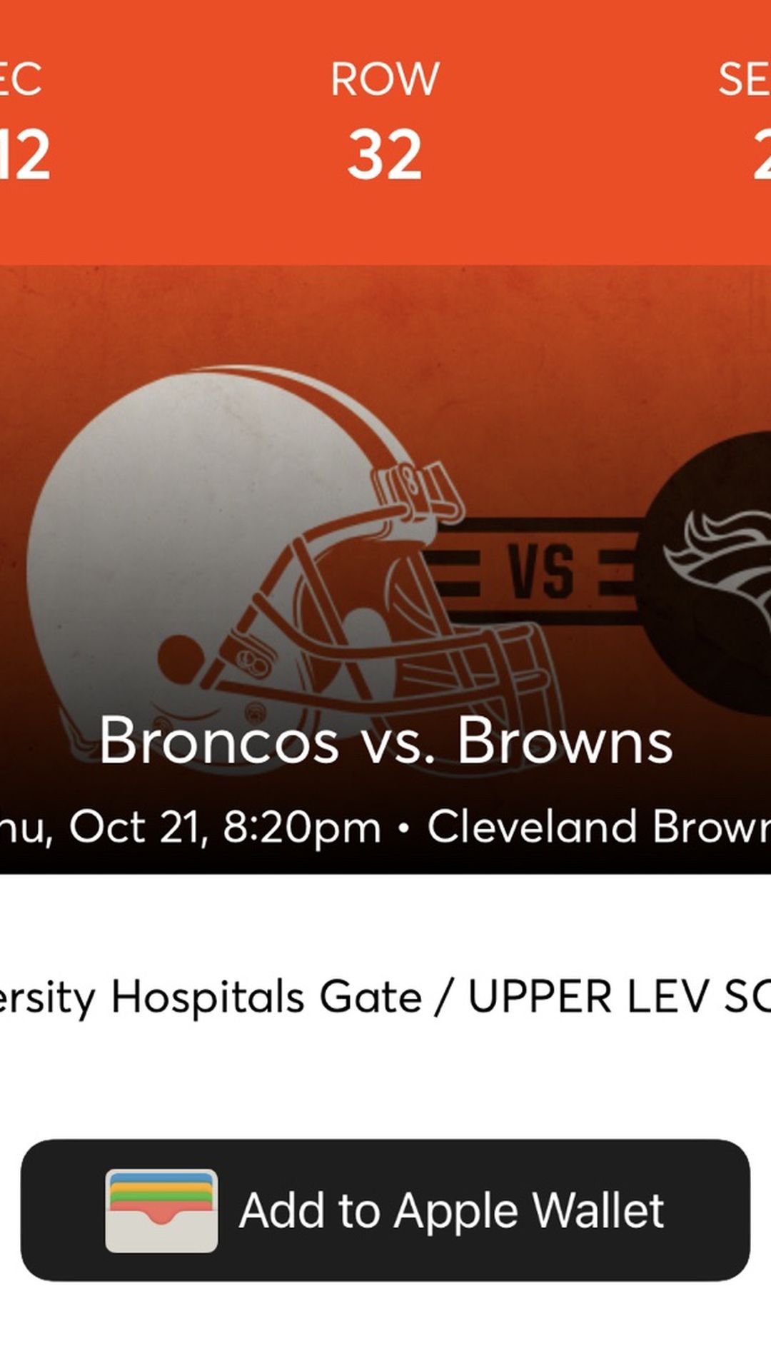 Browns Vs Broncos Tickets