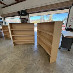 2 White Oak Custom Bookcases