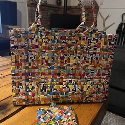 Recycled Tote and Wallet NEW