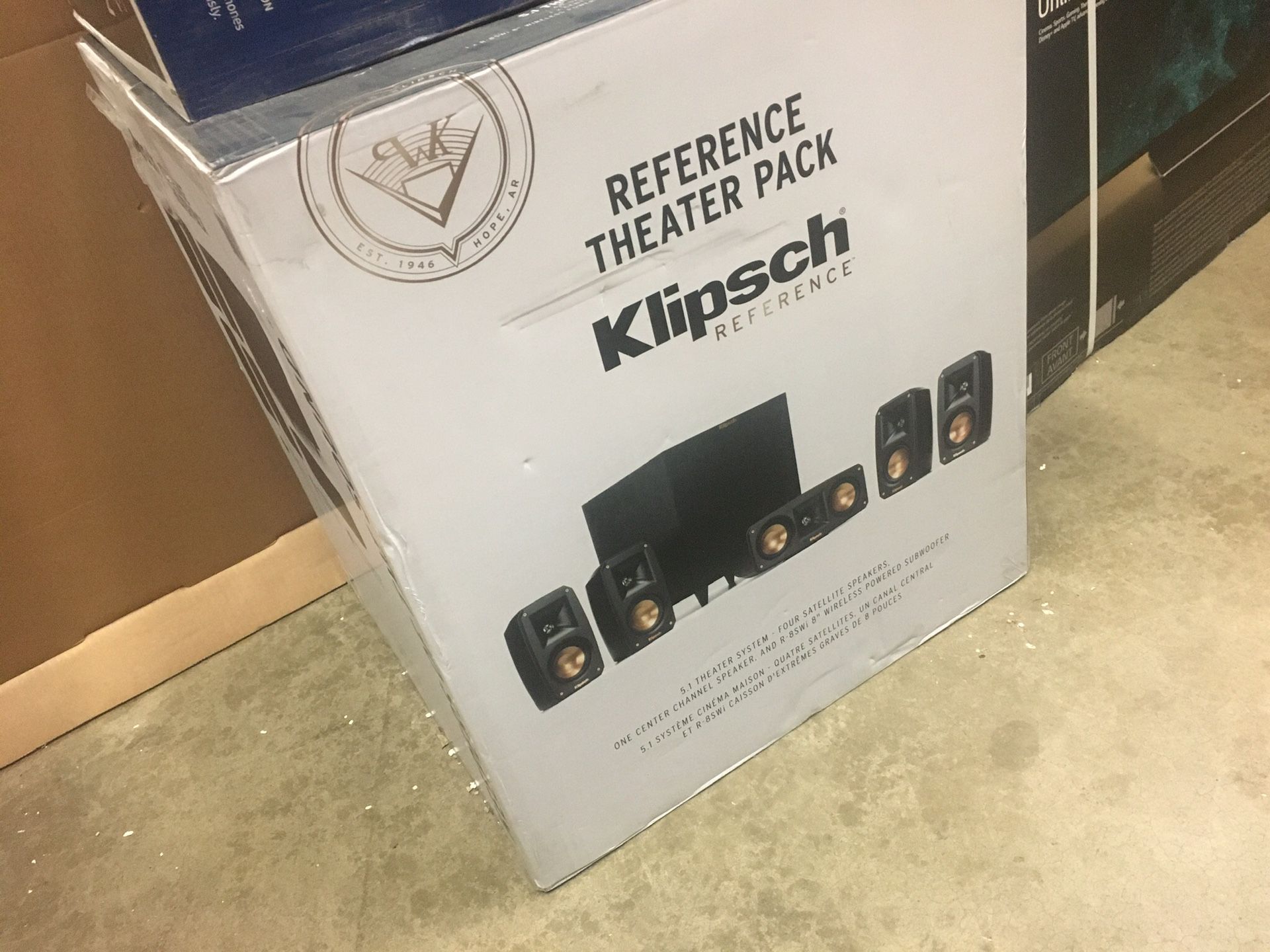 Klipsch reference theater pack wireless 8” power subwoofer 5.1 theater system