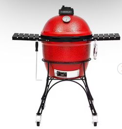 Classic Joe I 18 in. Charcoal Grill in Red with Cart, Side Shelves, and Ash Tool