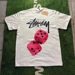 Stussy White Dice T-Shirt - Small