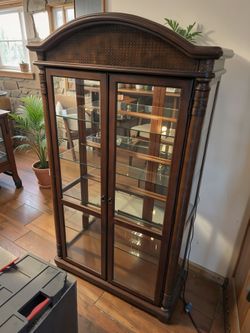 Ashley Millennium "Serengeti" Curio Cabinet with Beveled Glass & Touch Dimmer Lighting