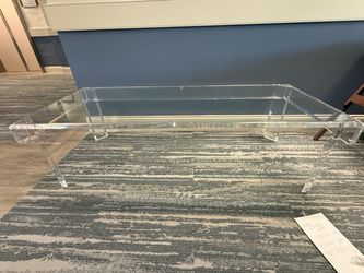 Lucite and glass coffee table