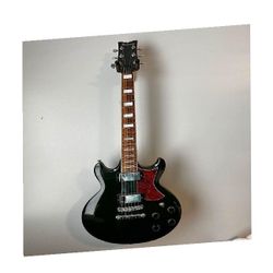 Electric Guitar Rock Hard with Superior Sound Technology under focus