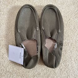 Sanuk Men’s Dark Olive Hemp Slip On - Size 9