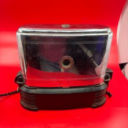 Rare Toast-O-Lator D Black Bakelite Toaster 1940s Art Deco Tested Works VIDEO