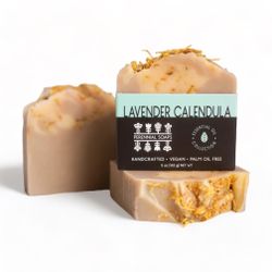Lavender Calendula Vegan Bar Soap Essential Oils 5oz Soap - 100% Palm Oil Free