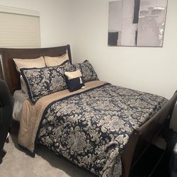 Practically New Full/Queen Sleigh Bed From Ashley’s Solid Wood