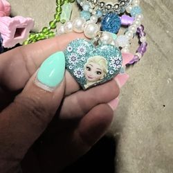 Elsa necklace and bracelets for girls 
