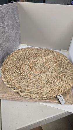 Naturally Danny Riangi Jute Placemats Set 6 Natural Braided Table Mats