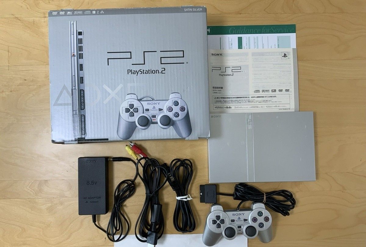 NEW SONY PLAYSTATION 2 PS2 SLIM 1 GAME + CONTROLLER + WARRANTY