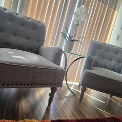 Two Classic Armchair With NailHead Trim 