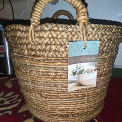 Opalhouse Jungalow Woven Decorative Storage Basket With Handles 12” X 13”