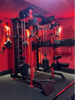 ULTIMATE HOME GYM LIQUIDATION! VESTA FITNESS RARE RED ULTIMATE MAN CAVE!
