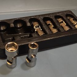 Snap-on Tools 6 pc 3/8" Drive 6-Point Metric Flank DriveR Shallow Flex Socket Set