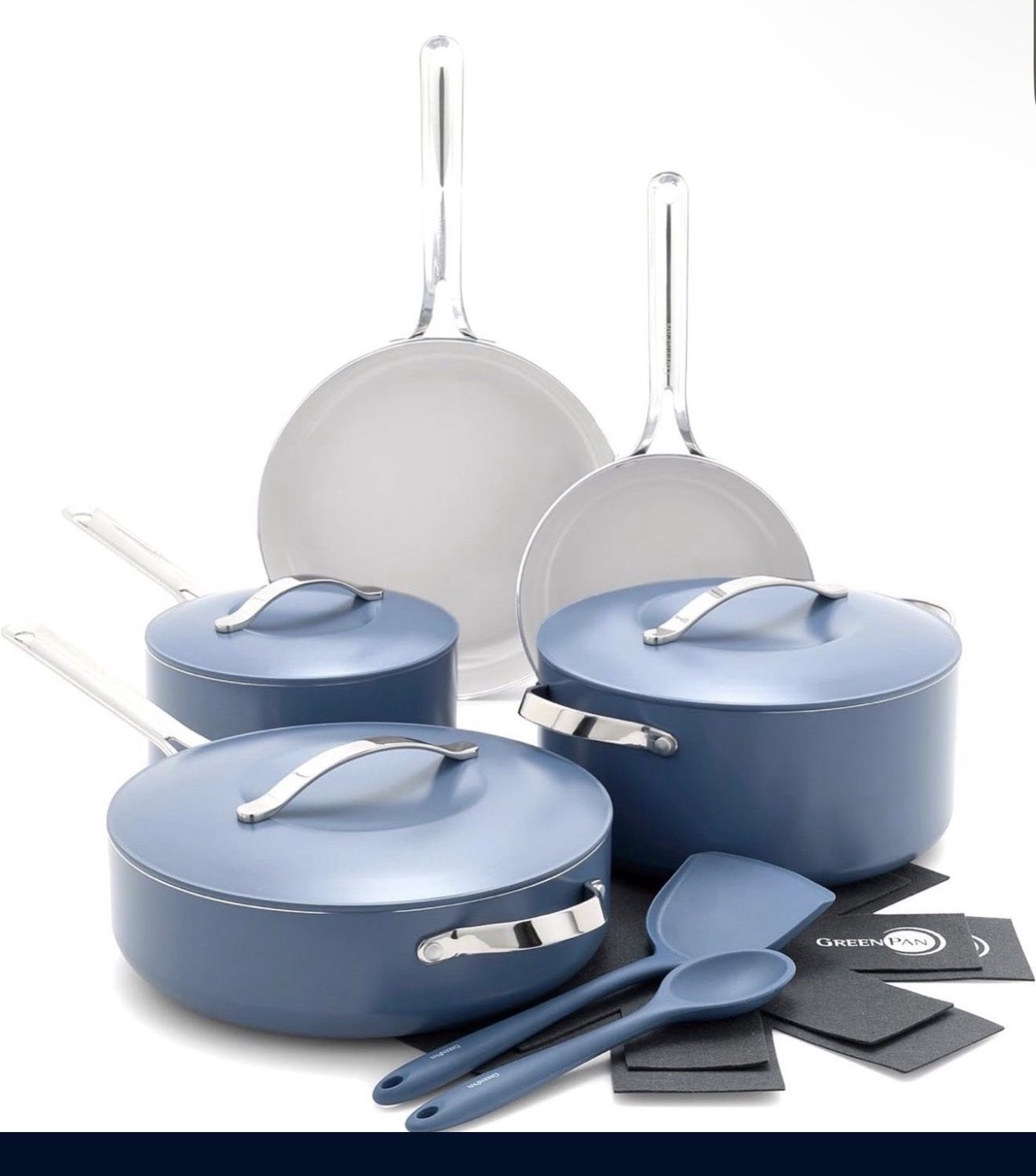 GreenPan Nova 10-Piece Cookware Pots and Pans Set, Oprah’s Favorite Things 2024, PFAS-Free Ceramic Nonstick, Fry, Sauté, Stockpot, Utensils, Lids, Ind