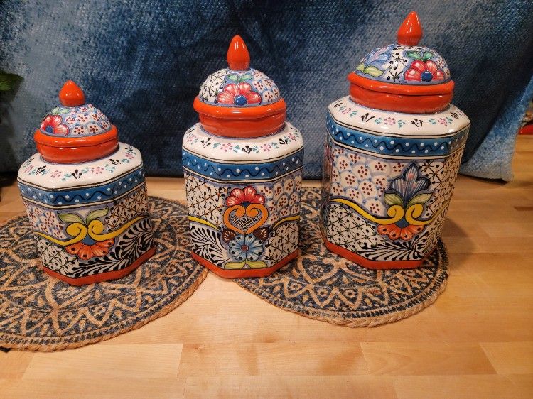 Mexican Talavera Canister Home Decor ( Asucareros De Talavera Mexicana )