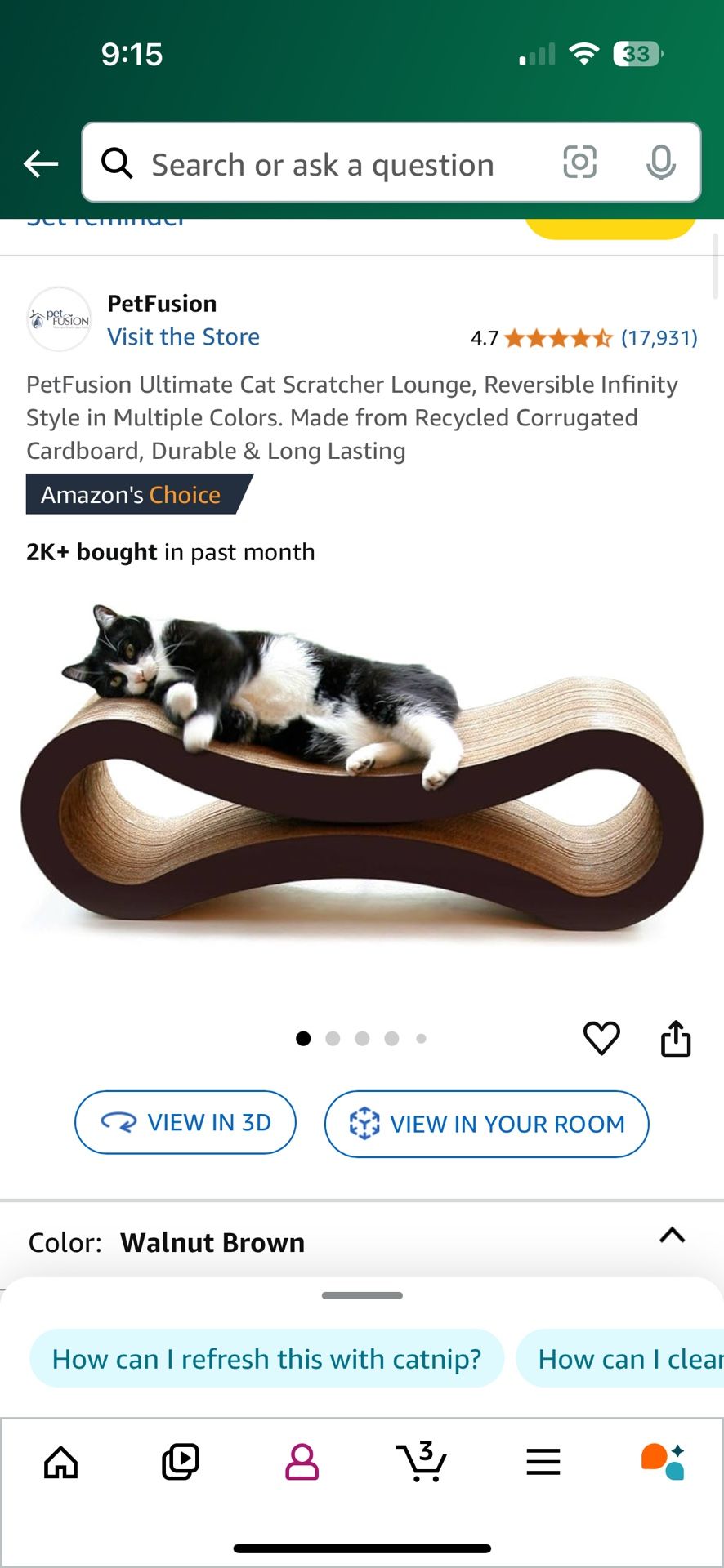 PetFusion Ultimate Cat Scratcher Lounge