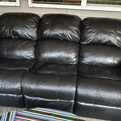 Leather Sofa Black Color I Have 3 Of Them Used Normally Pretty Heavy 