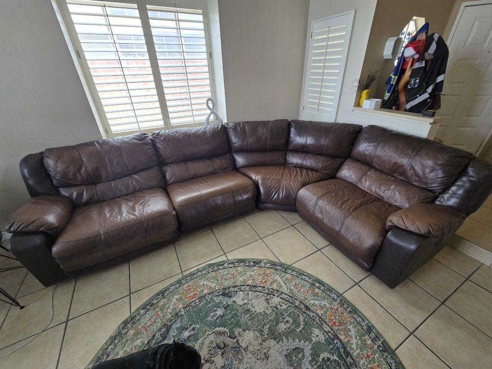 Italian Leather Sectional Couch