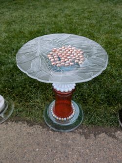 "Country Wedding" Upcycled One Of A Kind Bird Bath/Bird Feeder