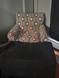 Club chair with matching ottoman