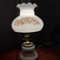 Vintage Floral Hurricane Lamp 