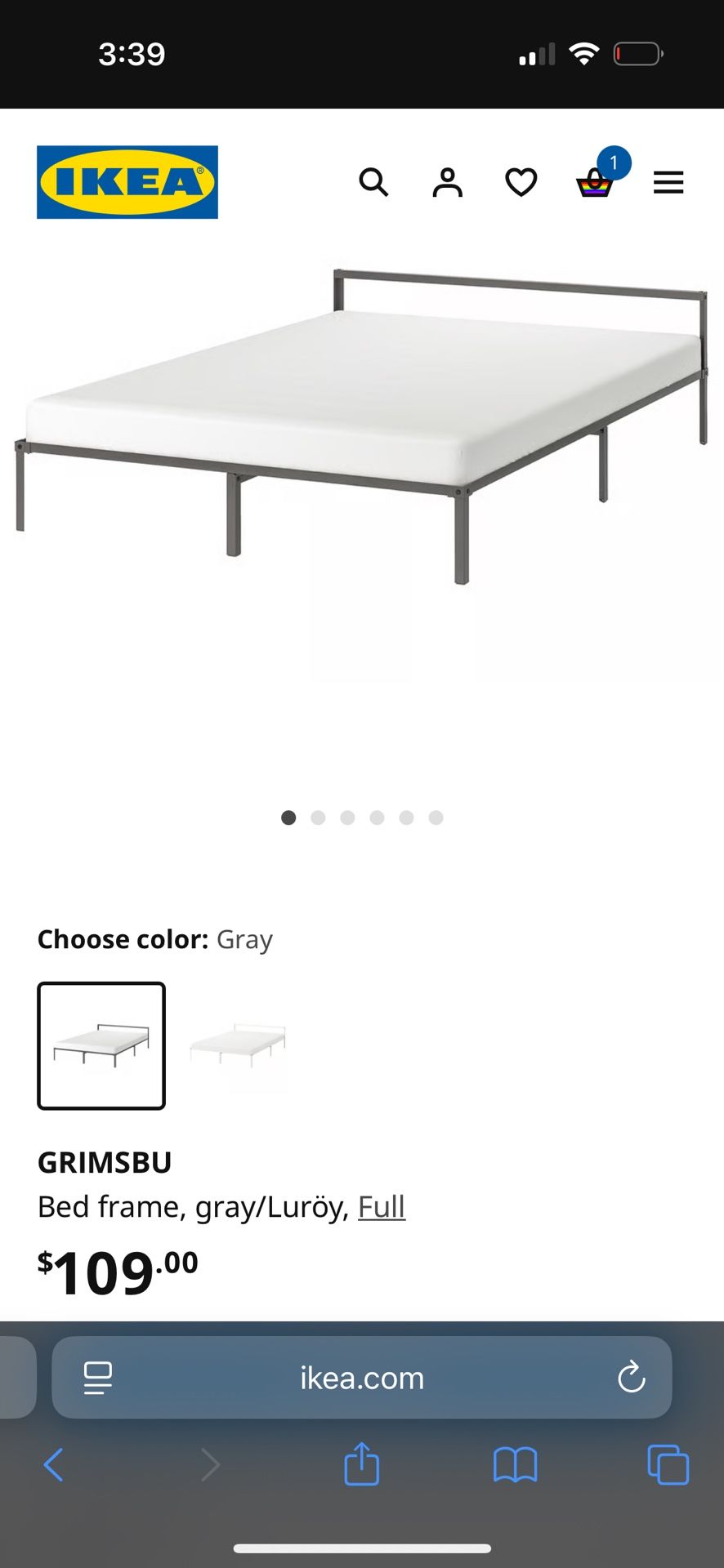 Grimsbu Full Metal Bed frame