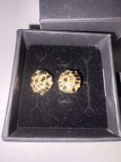 14K Gold Nugget Earrings