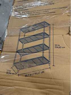 35.7-in W × 14-in D × 53-in H 4 -Tier Chrome Metal Wire Utility Shelving Unit