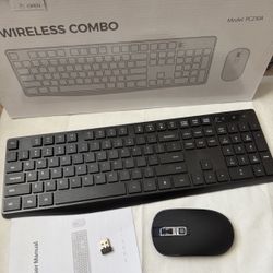 VicTsing Black Wireless Keyboard and Mouse combo