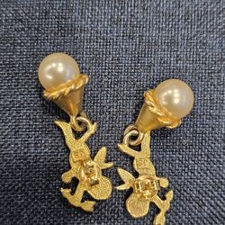 VINTAGES  JIM SHORE CHERUB ANGEL PUTTI  Matte GOLD