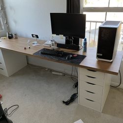 IKEA counter Top + 2 Alex Drawers Combo (DESK)