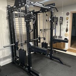 PRO SERIES Ultimate Half Rack Functional Trainer w/Smith Machine Bar | 400lb Stack | Gym Equipment | Fitness | Commercial | Squat Rack 