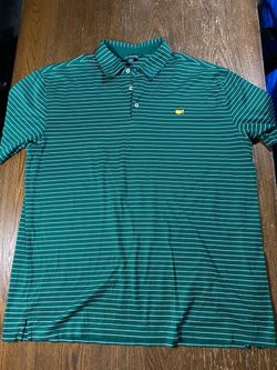 Masters Collection Mens XL Green /White Stripe Pima Cotton Golf Polo Tournament