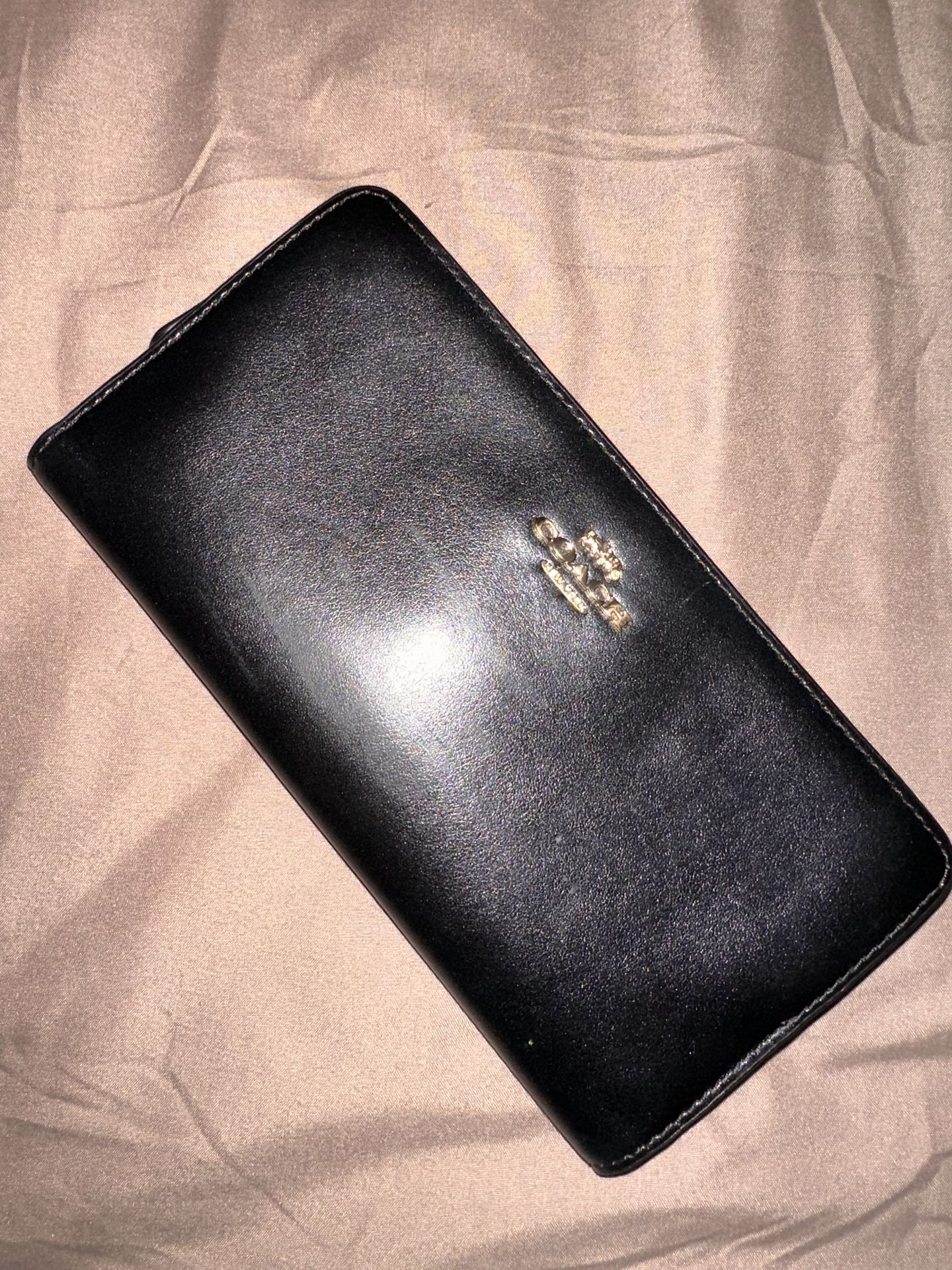 COACH Skinny Continental Leather Wallet