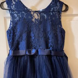 Girl’s Navy Blue Long Dress 