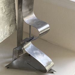 32” Brush Metal Ribbon Sculpture