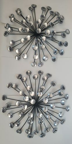 Black Metal Sunburst Wall Decor Set (2 Pcs)