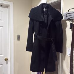 Guess Black Long Coat size L