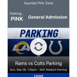 Rams Vs colts Tailgate Parking Pass