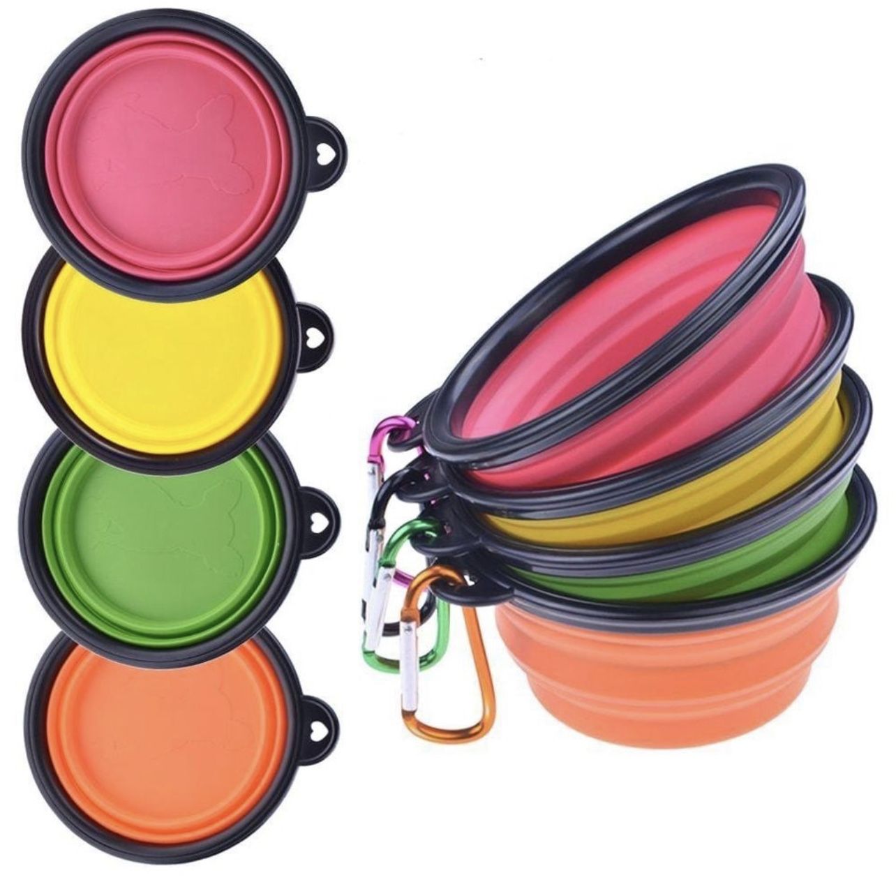 4 Portable Travel Collapsible Foldable Pet Dog Bowl for Food & Water Bowls Dish