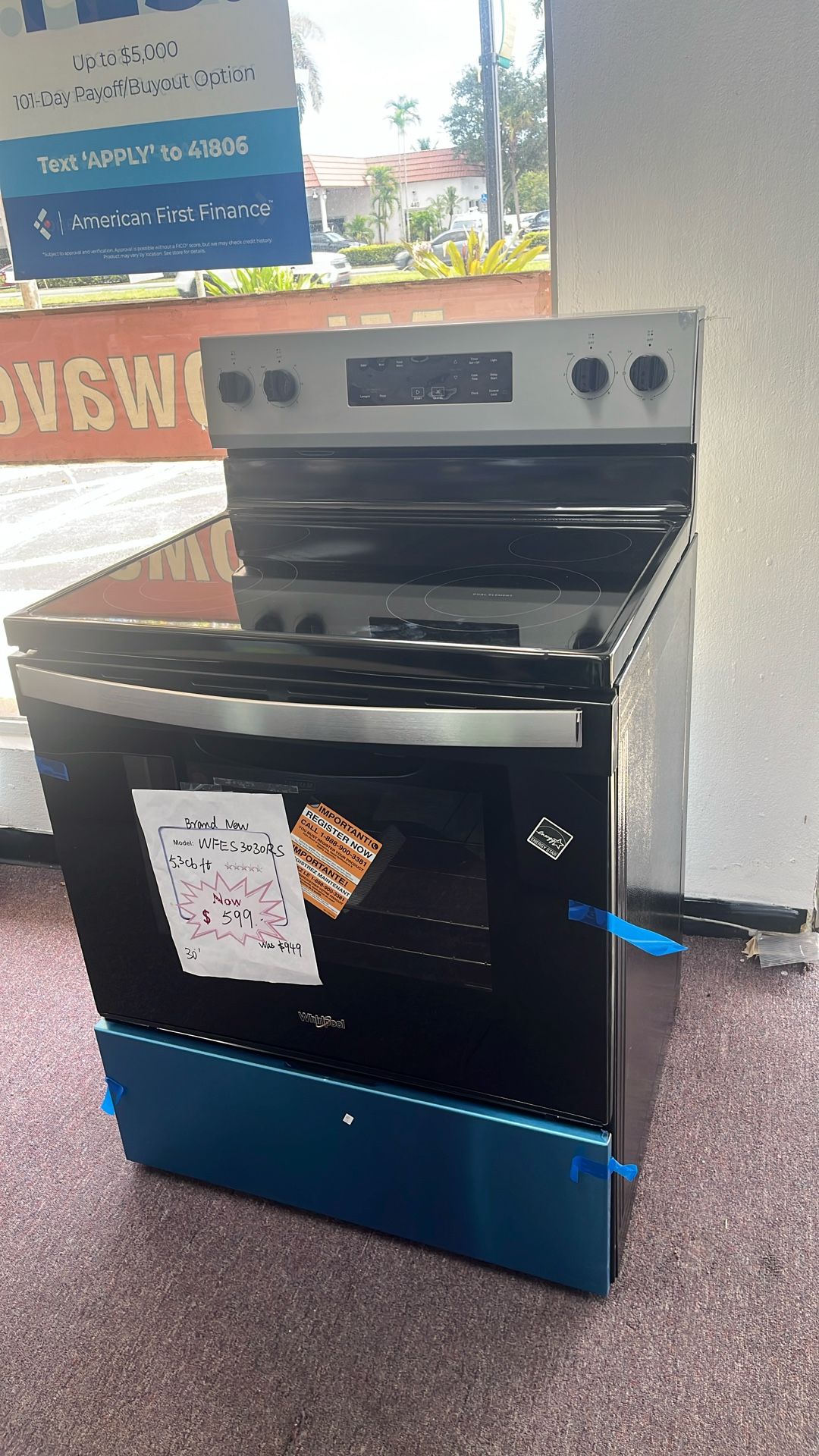 Stove Stainless Steel New Open Box 