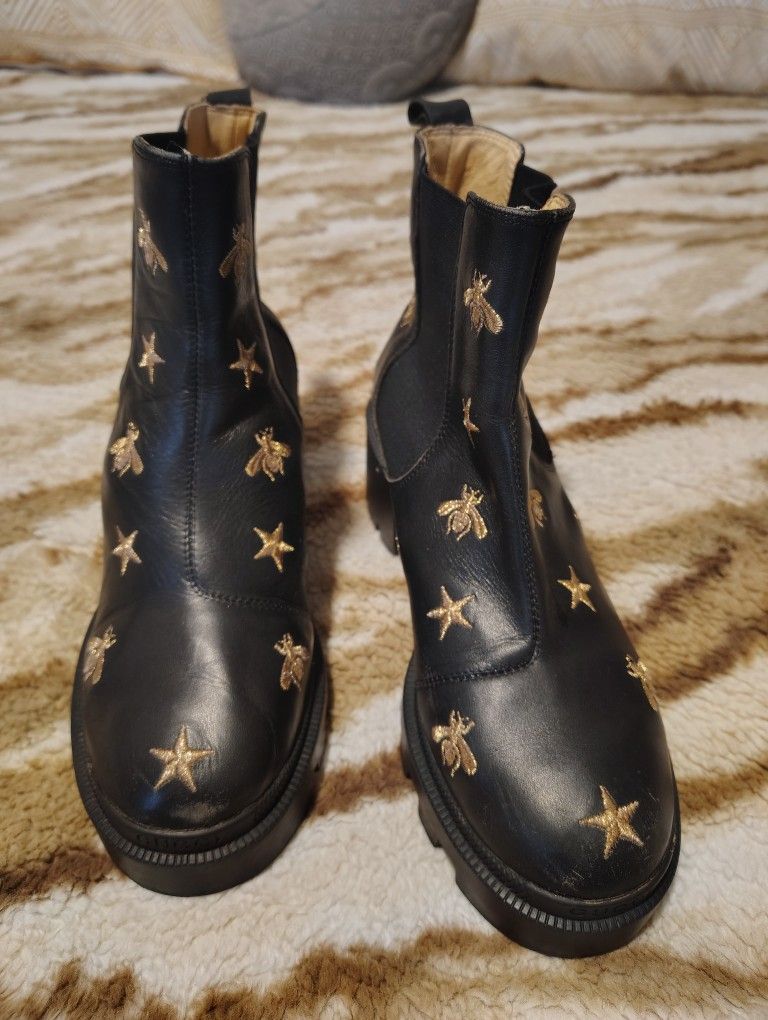 Botas # 8/9 Negras Cómodas Gucci
